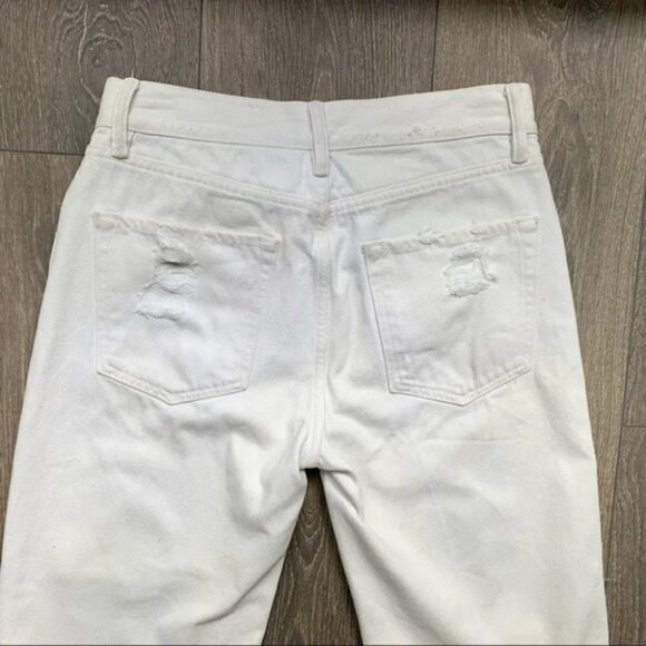 All Saints White Jeans Ivy Destroy Boy Distressed Straight Leg Denim high rise - Picture 12 of 16